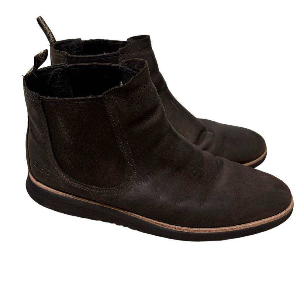 UGG Men's Union Chelsea Weather Boot Leather Brown Size 12